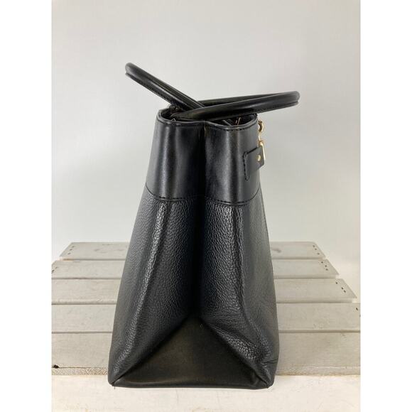 MICHAEL KORS LARGE BLACK LEATHER HANDBAG WITH LOCK CHARM - Picture 3 of 15